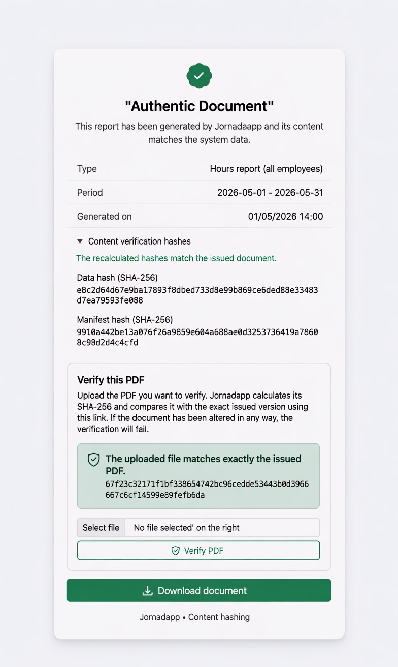 Official reports, ready to review, export and verify