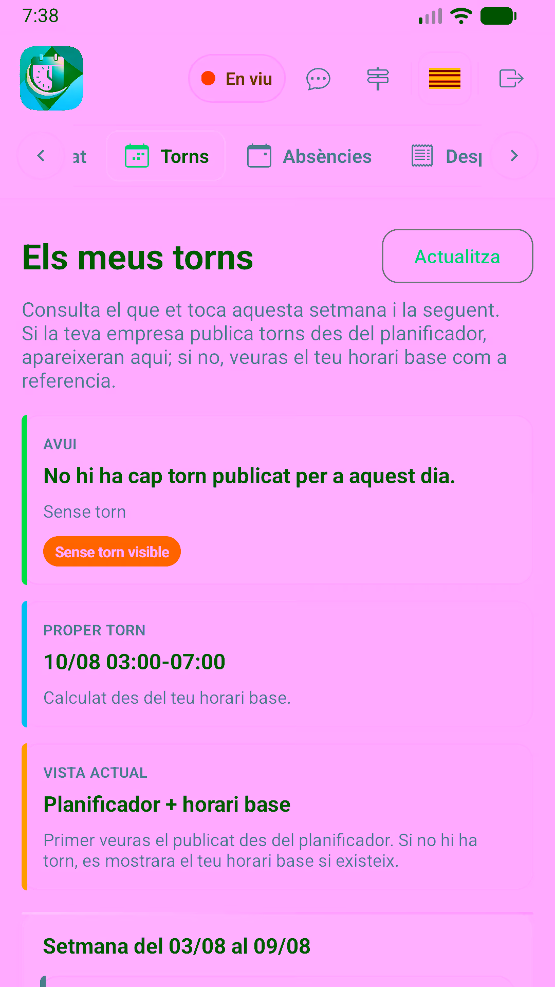 Torns i absències