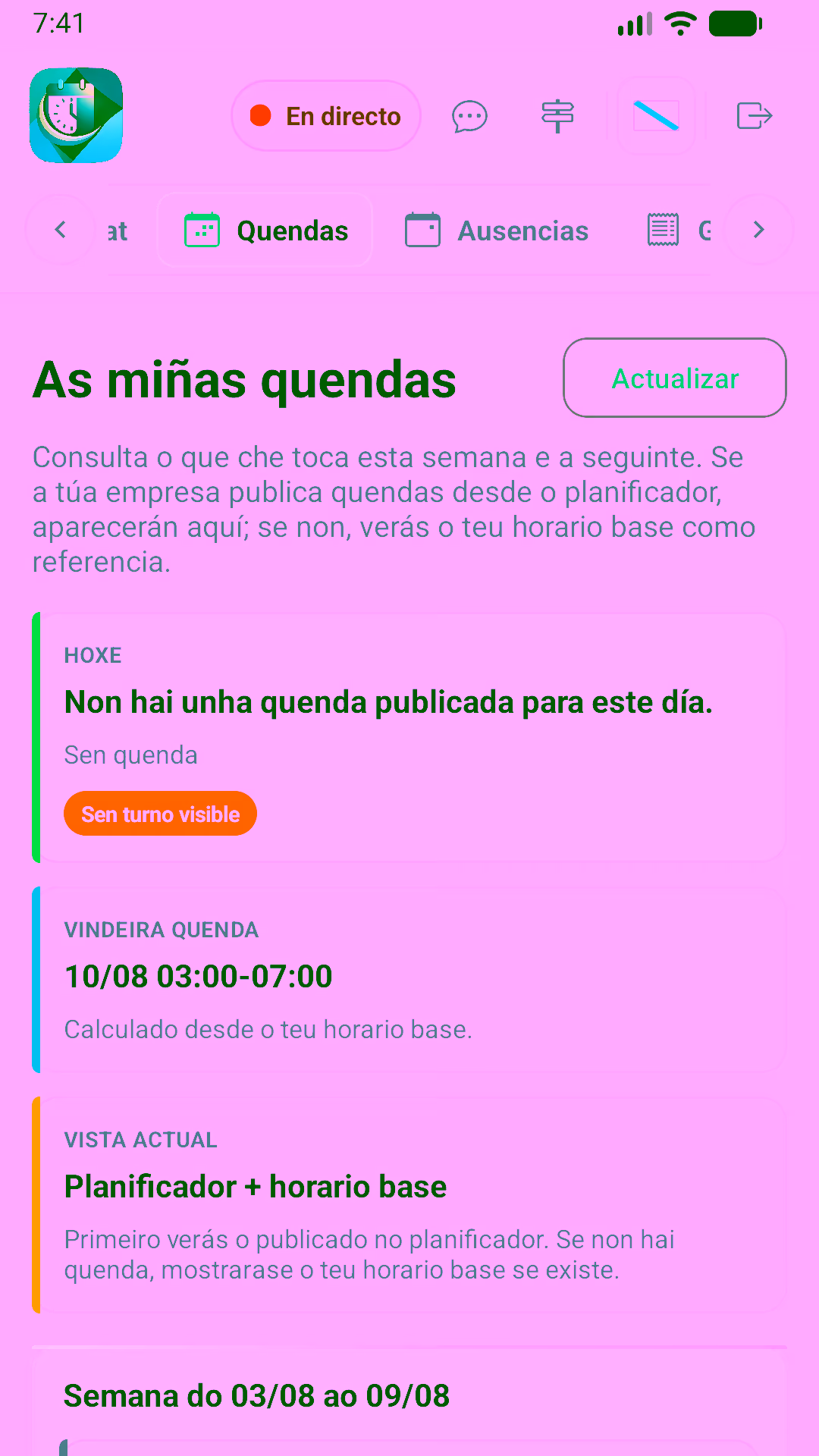 Quendas e ausencias